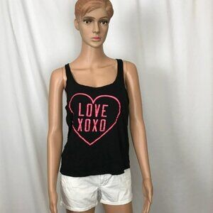 XOXO Black and Pink Racer back Tank Size Med EUC!
